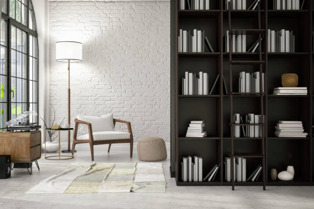 istock Modern Interior with a Chair and Books 953800316