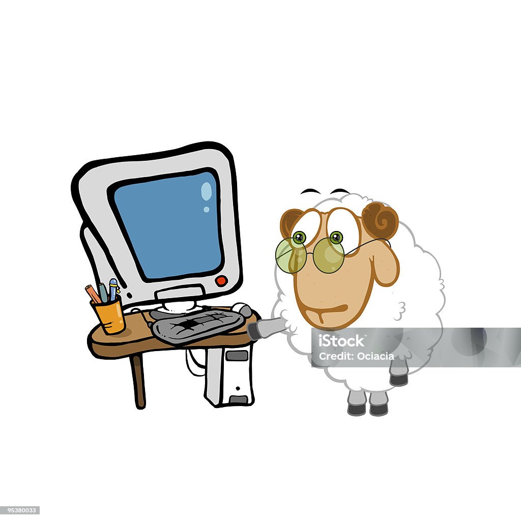 Programmer Animal Sheep Programmer Stock Illustration - Download Image Now - Animal ...