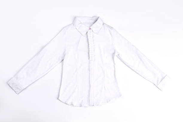 istock White cotton blouse isolated on white. 953800642