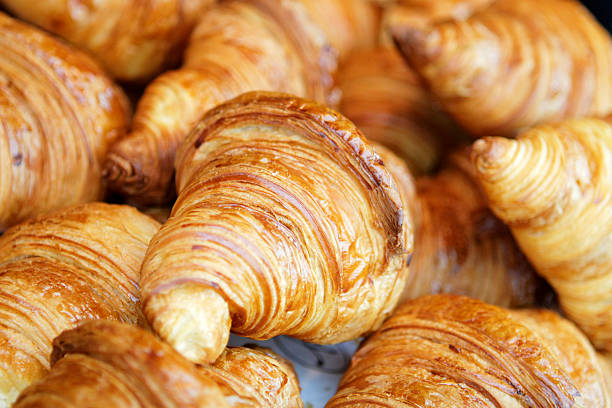 fresh croissant stock photo