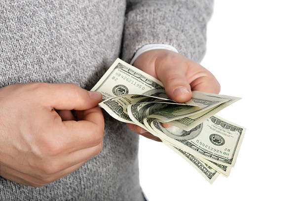 men hands with dollar stock photo