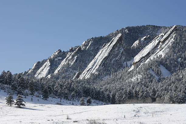 istock Colorado Mountain Flatirons Covered in Snow 95380298