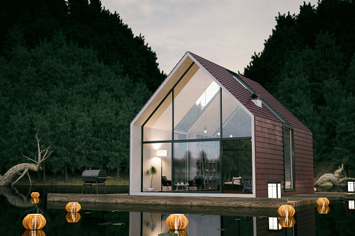 Moderna casa del lago photo
