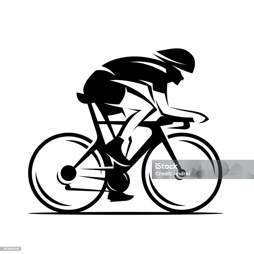 Illustration vectorielle du cyclisme course, cycle sport identité - clipart vectoriel de Faire du vélo libre de droits