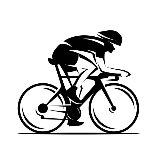 иллюстрация вектора велосипедных гонок, личность велоспорта - bicycle wheel stock illustrations