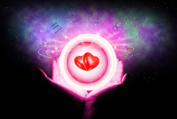 background of astrology and love concept. stock photo