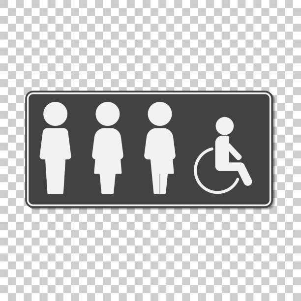 ilustrações de stock, clip art, desenhos animados e ícones de vector icon plate gender neutral toilet. - 2360