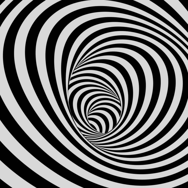 istock Tunnel. Black and white abstract striped background. Optical art. 3D vector illustration. 953819406