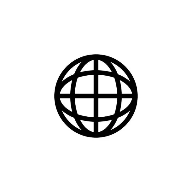 Vector illustration of Globe Flat Vector Icon