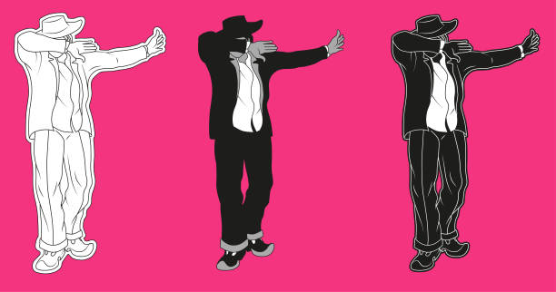 dab gesture dance dancing man makes a dab gesture dab dance stock illustrations