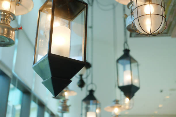 istock Beautiful retro luxury light lamp decoration in room 953844170