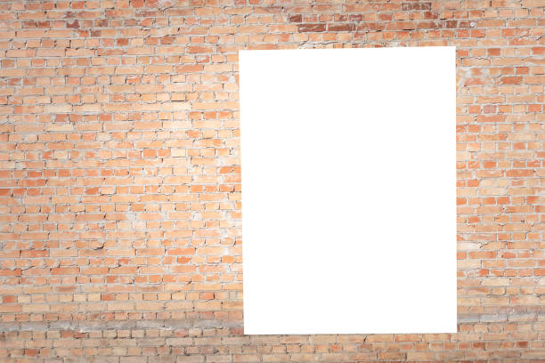 istock Mock up. Blank vertical billboards, poster frames, advertising on the brick wall. 953849982