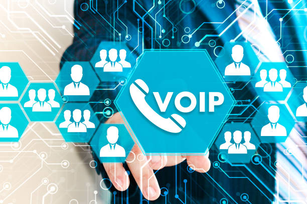 istock The businessman clicks the button VOIP on the touch screen 953855460