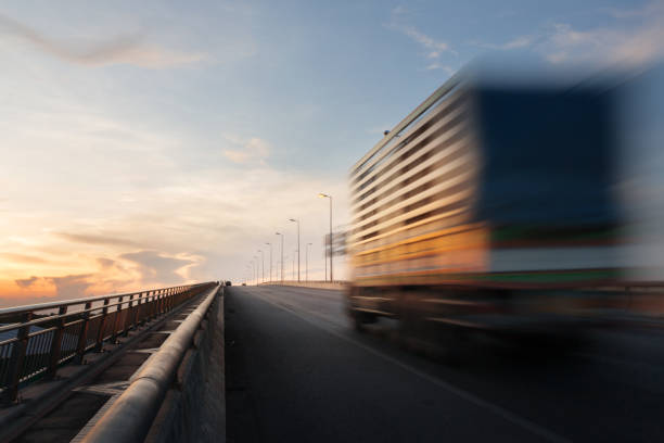 istock Speed motion of truck ,long shutter speed exposure. 953862052