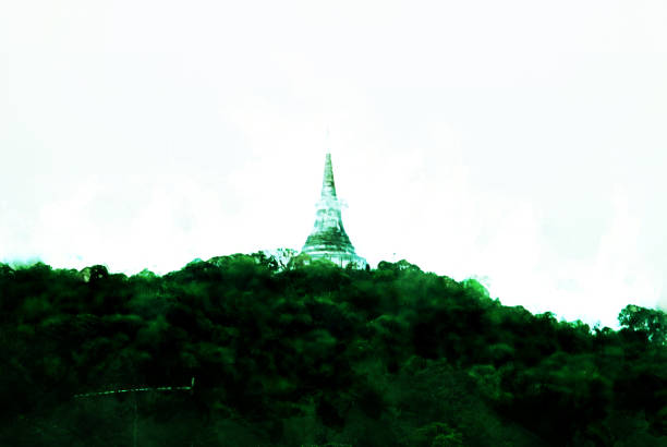 Temple on the mountain hill in Thailand.