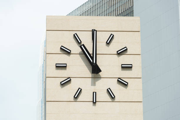 Retro alarm clock with a hour to twelve o'clock.