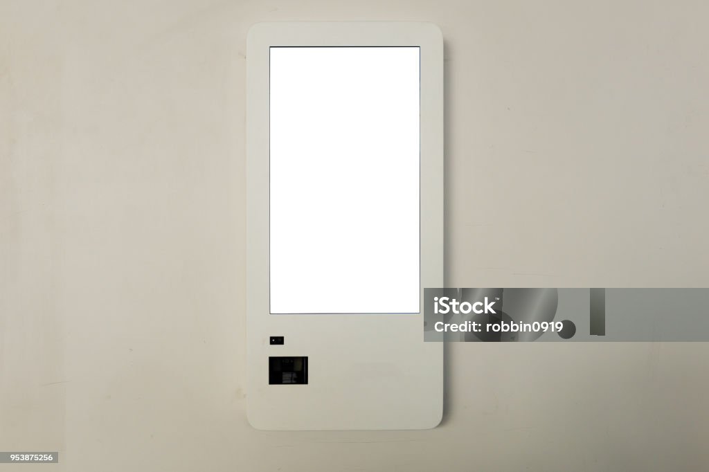 Digital Touchscreen-terminal, Geldautomat isoliert - Lizenzfrei Berührungsbildschirm Stock-Foto
