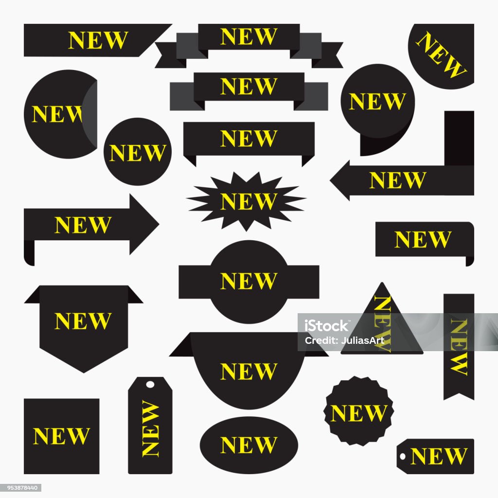 New Kit Label New Labels And Sticker Set Vector Stock Illustration - Download Image ...