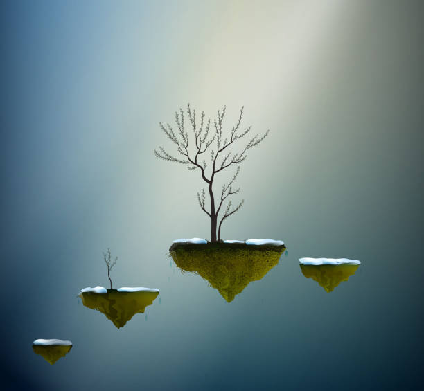 istock willow catkin tree on flying rock, first spring ray in the wonderland, spring willow catkin tree in the dreamland, 953878784