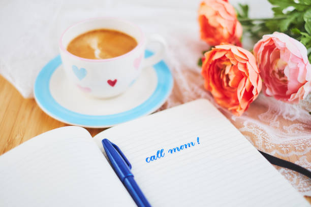 istock Mother's day - Note with coffee and flowers 953888714