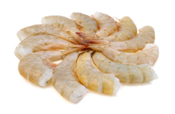 istock Raw prawns isolated on white background 953902458