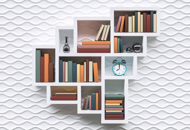 istock modern bookshelf or library with books on white background 953910500