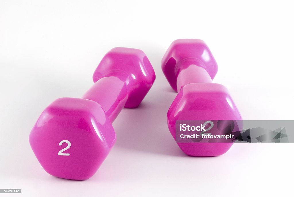 Dos rosa barra para pesas - Foto de stock de Actividad libre de derechos