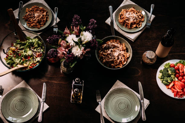 table served for dinner