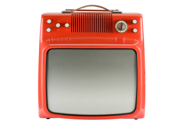 istock Front of an old orange TV 95391227