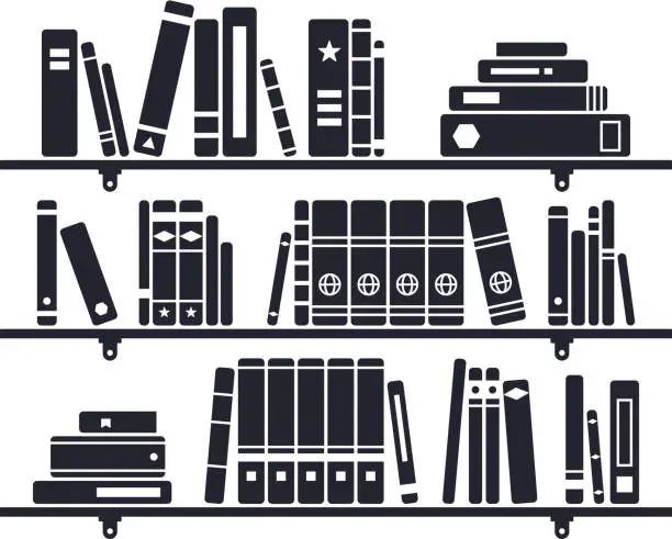 Vector illustration of Books on a Bookshelf