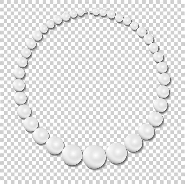 ilustraciones, imágenes clip art, dibujos animados e iconos de stock de collar de perlas sobre fondo transparente, vector stock de ilustración - necklace jewelry bead isolated