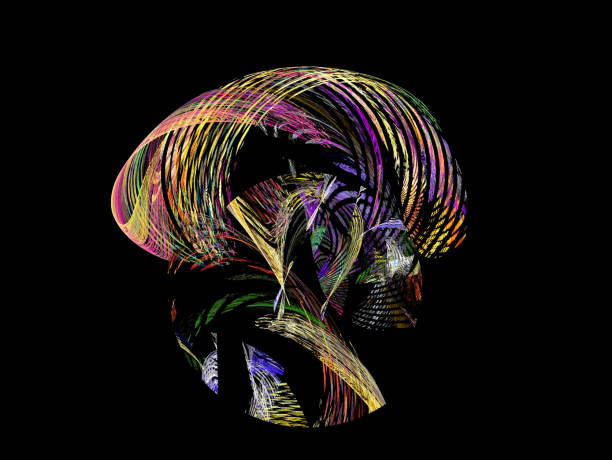 istock Abstract illustration of a fractal pattern on black background 953919336