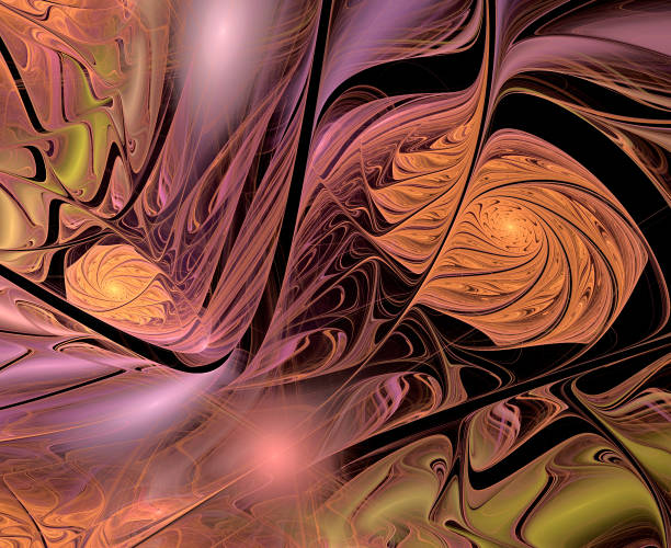 istock Abstract illustration of a fractal pattern on black background 953919694
