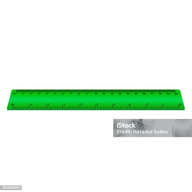 Green Ruler Scale Image Green Ruler Isolated On White Backgroundvector Stock Illustration ...