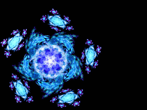 istock Abstract illustration of a fractal pattern on black background 953920582