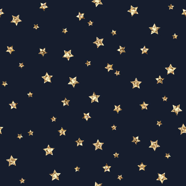 золото блеск звезды бесшовные шаблон - lame stock illustrations