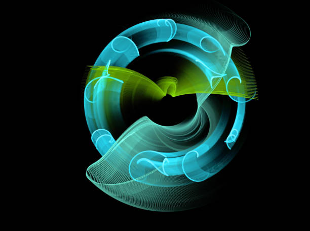 istock Abstract illustration of a fractal spiral pattern on black background 953920890