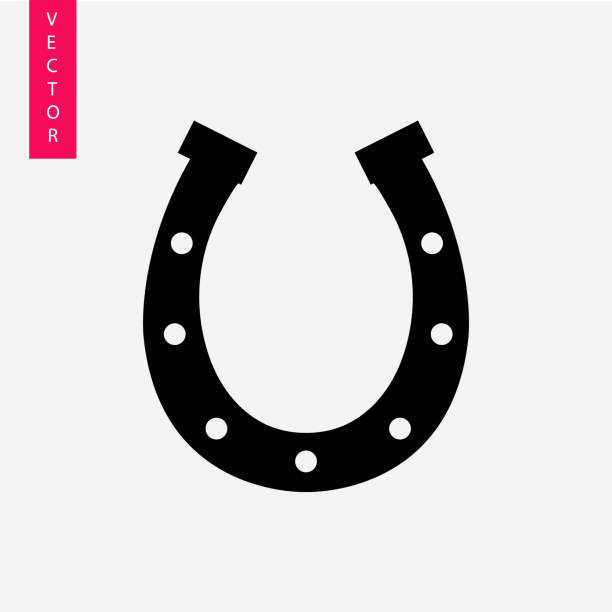 Horseshoe vector icon Horseshoe vector icon good luck charm stock illustrations