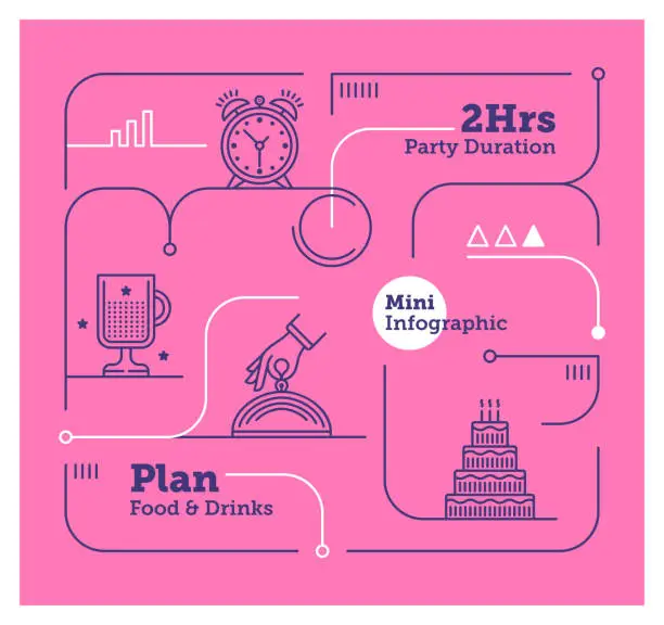 Vector illustration of Party Organisation Mini Infographic