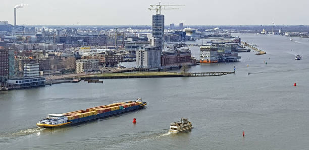 istock Aerial view from the harbor in Amsterdam Netherlands 953936240