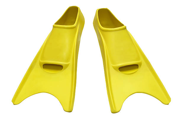 Yellow flippers isolated stock photo
