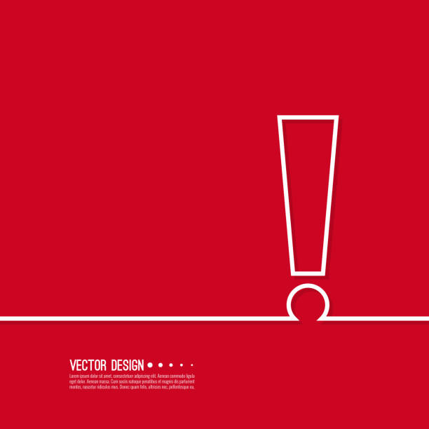 Exclamation mark icon. Exclamation mark icon. Attention sign icon. Hazard warning symbol in red background. vector exclamation point stock illustrations