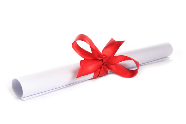 istock certificate with knot red ribbon 953971532
