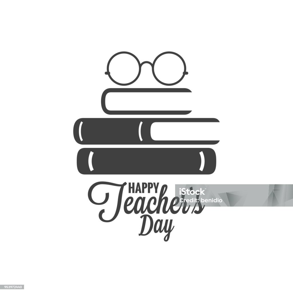 Happy teachers day icon. Glasses and book logo on white background Happy teachers day icon. Glasses and book logo on white background 8 eps Logo stock vector