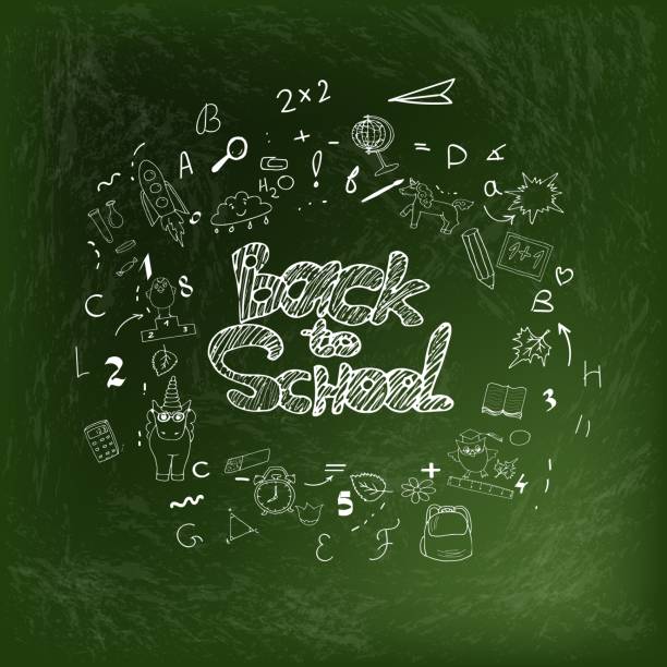 istock Back to school background by chalk on green blackboard, education concept for banner, advertising, sale 953984954