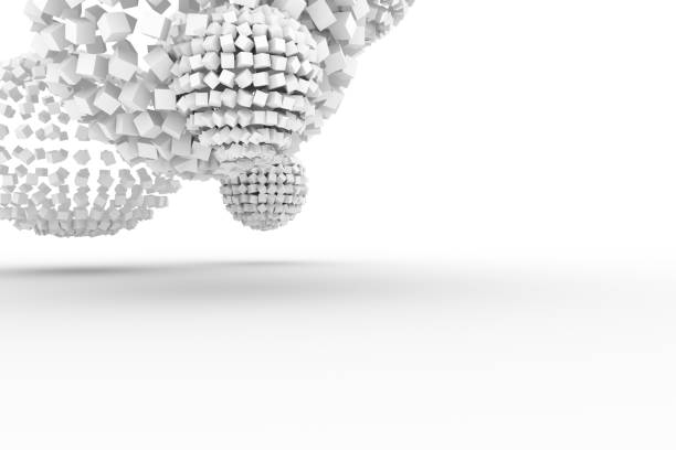istock Spheres from squares, modern style soft white & gray background. Line, rendering, black & dreamy. 953994614
