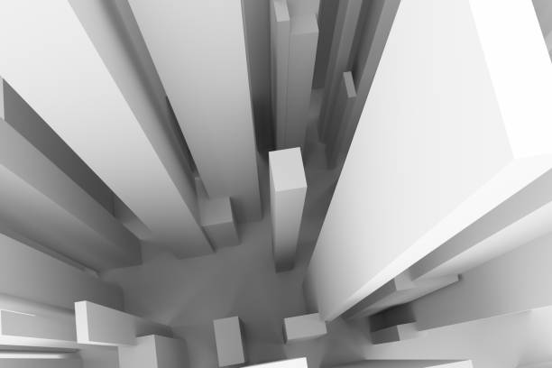 istock Abstract modern pillar style soft white & gray background. Line, monochrome, wallpaper & imagination. 953999134