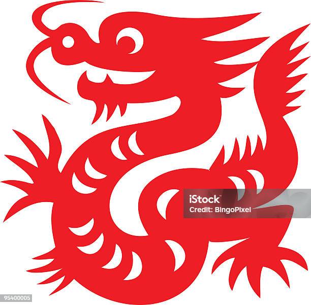 Ilustración de Red Dragon y más Vectores Libres de Derechos de Dragón - Dragón, China, 2012
