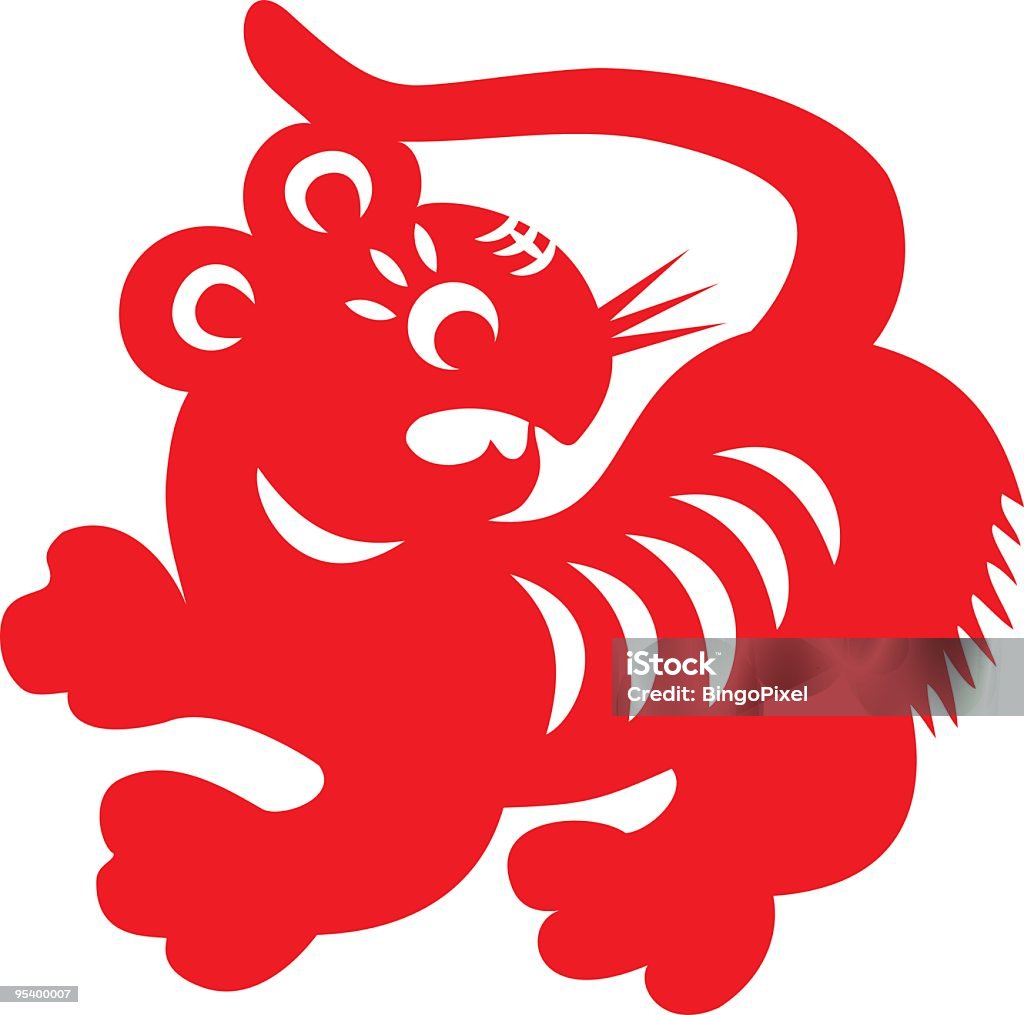 Красный тигровый - Векторная графика Тигр роялти-фри