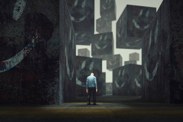 istock Lost, sad man in happy society 954004050